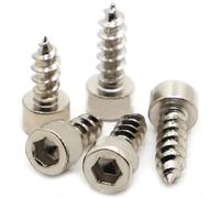 WUPNGS Security Self Wood Screw 20pcs Nickel Plated Carbon Steel Allen Hex Hexagon Socket Cap Head Speaker Self-tapping Wood Screw M2 M2.6 M3 M3.5 M4 M5 M6(10mm,M3.5)