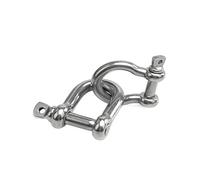 WUPNGS shackle, Stainless,1Pcs 316 Steel D Shackle Screw Pin Type Antirust for Hoisting Marine Lug M4-M32(M8,D Type)