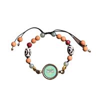 WUPNGS ZHNGYAN Braided Bracelets, Thangka Pendant Hand-Painted Ethnic Characteristics Wind Duo Bao Strings for Men and Women Hand Rope(Green)