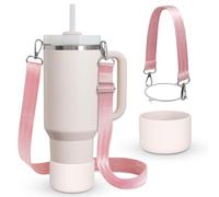 WUQID Cup Accessories Set Compatible with Stanley H2.0 & Protour 30oz 40oz, Includes Protective Boot, Shoulder Strap & Handle Strap, Handle Shoulder Carrying Strap for Women Men