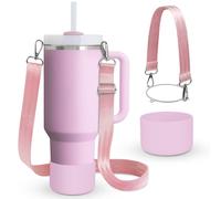 WUQID Cup Accessories Set Compatible with Stanley H2.0 & Protour 30oz 40oz, Includes Protective Boot, Shoulder Strap & Handle Strap, Handle Shoulder Carrying Strap for Women Men