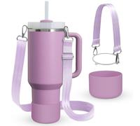 WUQID Cup Accessories Set Compatible with Stanley H2.0 & Protour 30oz 40oz, Includes Protective Boot, Shoulder Strap & Handle Strap, Handle Shoulder Carrying Strap for Women Men