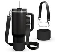 WUQID Cup Accessories Set Compatible with Stanley H2.0 & Protour 30oz 40oz, Includes Protective Boot, Shoulder Strap & Handle Strap, Handle Shoulder Carrying Strap for Women Men