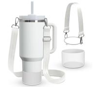 WUQID Cup Accessories Set Compatible with Stanley H2.0 & Protour 30oz 40oz, Includes Protective Boot, Shoulder Strap & Handle Strap, Handle Shoulder Carrying Strap for Women Men