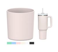 WUQID Higher Silicone Boot for Stanley Quencher H2.0 40oz 30oz 20oz & IceFlow Flip 30oz 20oz,Fit Same Diameter 20oz-40oz Tumbler Cups Anti-Slip Bottle Bottom Sleeve Cover, Rose Quartz