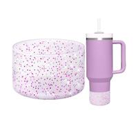 WUQID Protective Bling Silicone Boot Sleeve, Compatible with Stanley Tumbler 20-40oz & Hydro Flask Bottle 12oz-24oz, Glitter Reduces Dents Sleeve Cover for More Bottles/Tumblers Bottom of 2.83-2.95in