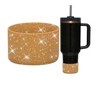 WUQID Protective Bling Silicone Boot Sleeve, Compatible with Stanley Tumbler 20-40oz & Hydro Flask Bottle 12oz-24oz, Glitter Reduces Dents Sleeve Cover for More Bottles/Tumblers Bottom of 2.83-2.95in