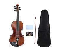 WUQIMUSC 5 String Acoustic Violin 4/4 kit Maple Back Spruce Top Ebony fittings Fine tuner Handmade Violin with case,bow (5 string,brown-all tuners)