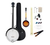 WUQIMUSC 5 String Banjo, 38 Inch Full-Size Beginner Banjo Kit with Remo Head & Closed Back,24 Brackets-Includes Gig Bag, Strap, Finger Picks, Extra Strings