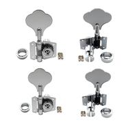 WUQIMUSC Chrome Open Gear Bass Guitar Tuning key Pegs, Machine Head Tuners for 4 String bass part replacement, Easy to Install, Set of 4 (4R)