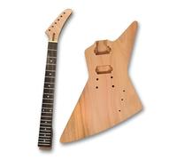 WUQIMUSC DIY Electric Guitar Kit 22Fret 24.75inch Mahogany HH pickups Banana Head