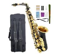 WUQIMUSC Eb Alto Saxophone for Beginners, Complete Saxophone Kit with Hard Case, Mouthpiece, Neck Strap, Reeds, Cleaning Kit, Great for Students and Professionals (Black)
