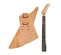 WUQIMUSC Electric Guitar DIY Kit 22 Fret 24.75inch Mahogany HH Pickups Banana Head