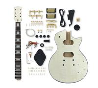 WUQIMUSC Electric Guitar Kit Quilted Maple Top Mahogany Body 22 Fret 24.75 Inch Guitar Neck For Handmade Guitar Projects