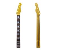 WUQIMUSC Electric Guitar Neck, 21 Fret 25.5 Inch (648mm) Replacement Neck for TL-Style Guitars, Maple with Rosewood Fretboard, Yellow Painted, Square Inlays, Bound Edges (Top Truss Rod Adjust)
