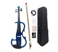 WUQIMUSC Electric Viola 16 inch Solid Wood Viola with Ebony Fittings, Carrying Case and Accessories Included for Professionals, Beginners, and Students (Blue)