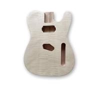 WUQIMUSC Guitar Body, Unfinished Solid Wood Mahogany with Flame Maple Veneer-diy Replacement for Guitar Builds & Repairs