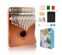 WUQIMUSC Kalimba 17 Keys Thumb Piano, Solid Mahogany Portable Mbira Finger Piano with Protective Bag, Tune Hammer, Study Instruction- Perfect Musical Instrument Gift for Adults & Beginners