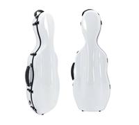 WUQIMUSC Lightweight Fiberglass Viola Case for 16 inch to 16.5 inch size Hard viola case with Backstraps, 2.68 kg, Waterproof Shell (White)