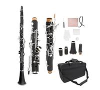 WUQIMUSC Professional Clarinet Ebonite Wood Nickel Plated Keys with Barrels Reed accessories Nice sound Durable case (ekey-clarinet)