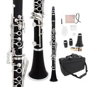 WUQIMUSC Professional Clarinet Ebonite Wood Nickel Plated Keys with Barrels Reed accessories Nice sound Durable case (akey-clarinet)