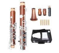 WUQIMUSC Professional Clarinet Rosewood Body Silver Plated Key B-flat Keys 17 Bb keyTwo Barrels Hard Case White Gloves (Rosewood)