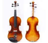WUQIMUSC Professional Violin 4/4 full size Flamed Maple wood Spruce Top Ebony Fittings Hand made Violin kit with Case Bow (VA-Violin-X)