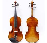WUQIMUSC Professional Violin 4/4 full size Flamed Maple wood Spruce Top Ebony Fittings Hand made Violin kit with Case Bow (VA-Violin-WD)