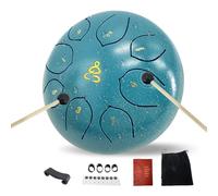 WUQIMUSC Steel Tongue Drum 6 Inch 8 Notes, Waterproof Rain Drum for Outdoor Garden, Meditation Rain Chime, Musical Percussion Instrument for Adult Gift with Mallets, Bag & Music Book, C Major