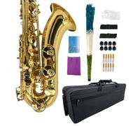 WUQIMUSC Tenor Saxophone Complete Kit w/Case, Mouthpiece, 10pc Reeds, Professional B Flat Tenor sax, Gold Brass Lacquer, Rich, Warm Tone for Jazz & Classical, Ideal for Students to Pros