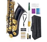 WUQIMUSC Tenor Saxophone Complete Kit w/Case, Mouthpiece, 10pc Reeds, Professional B Flat Tenor sax, Gold Brass Lacquer, Rich, Warm Tone for Jazz & Classical, Ideal for Students to Pros（Black）
