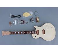 WUQIMUSC Unfinished electric Guitar kits bulid for DIY mahogany Maple veneer Body neck 22 fret 24.75 inch Including complete accessories