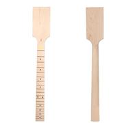 WUQIMUSC Unfinished Paddle head 22 Fret Maple wood Guitar Neck Fretboard Dots inlay Bolt on for DIY replacement (22fret 25.5inch)