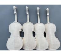 WUQIMUSC Unfinished White Violin Guarneri violin 4/4 Size 1743 Model European Flame Maple Wood Back, Side, Spruce Top Air-Dried Naturally Handmade violin for DIY