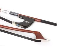 WUQIMUSC Upright Double Bass German Bow 3/4 Powerful Sound Brazilwood stick Well balance Ebony frog Nice shell inlay Natural Horse Hair (black hair)