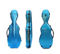 WUQIMUSC Violin case 4/4 full size Composite Carbon Fiber Hard case Strong handle Back-Straps Soft padding (blue)
