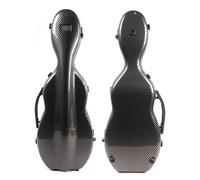 WUQIMUSC Violin case 4/4 full size Composite Carbon Fiber Hard case Strong handle Back-Straps Soft padding (black)