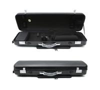 WUQIMUSC Violin case 4/4 Full size High strength Carbon fiber hard shell Durable handles Internal storage with Backpack straps Music Sheet bag (Black,Combination lock)
