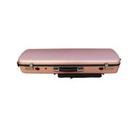 WUQIMUSC Violin case 4/4 Full size High strength Carbon fiber hard shell Durable handles Internal storage with Backpack straps Music Sheet bag (Rose gold with Code lock)