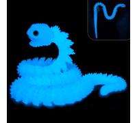 WUQIREN 48.8inch Super Large 3D Printed Snake,Movable Teeth,Bigger Fidget Crystal Snake Toys,3D Printed Stuff Animals Toys,Articulated Snake for Home Office Desk Wall Decor (Luminous-Blue)