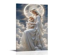 WUQNJNDQ Virgin Mary Holding Child Canvas Poster for Living Room Walls, Pictures for Boys' Room, Modern Decorative Pictures for Girls' Room 20 x 30 inches (50 x 75 cm)