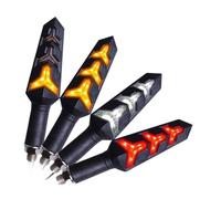 WUQWUM Motorcycle Turning Indicator Light For Motorcycle Flasher Turn Signal Indicators Built Relay Arrows Brake Light Bendable LED Sequential Indicator Lamp