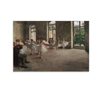 WurBu Edgar Degas Painter Works《Ballet Rehearsal》Printed Posters Picture Print Wall Art Painting Canvas Artworks Gift Idea Room Aesthetic 16x24inch(40x60cm)