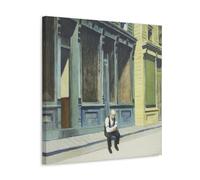 WurBu Edward Hopper Paintings (Sunday) Printing Posters Print Photo Art Painting Canvas Home Decorative Bedroom Modern Decors Gifts 16x16inch(40x40cm)