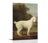 WurBu George Stubbs Painter Works《White Poodle in A Punt》Printed Posters Canvas Wall Art Decorative Bedroom Modern Home Print Picture Artworkss 16x24inch(40x60cm)