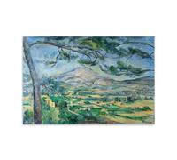 WurBu Paul Cezanne Painter Works《Mont Sainte-Victoire with Large Pine》Printed Posters Cool Artworks Painting Wall Art Canvas Prints Hanging Picture Home Decors Gift Idea 20x30inch(50x75cm)