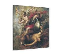 WurBu Peter Paul Rubens Painter Works《Saint Michael Expelling Lucifer》posters Wall Art Picture Painting Canvas Prints Artworks Bedroom Living Room Decor 20x20inch(50x50cm)