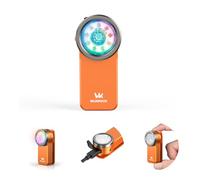 Wurkkos HD03 Mini LED Torch with Floodlight, Focused Light and RGB, 680 Lumens, Super Bright Small Clip Lamp, Type-C Rechargeable Torch, IPX6 Flashing Light for Everyday Camping, Emergency, Orange