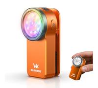 Wurkkos HD03 Rechargeable Flashlights EDC Clip-on Light, Bright 680 Lumens Pocket Flashlight, Combines Spotlight/Floodlight/RGB Light, Magnetic, IPX6 Waterproof for Cycling, Repairing (Orange)