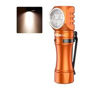 Wurkkos Flashlight Rechargeable 1200 Lumens Small Flashlight with Magnet - HD10 Right Angle Flashlight, Anduril 2.0 RGB UI, IP68 Pocket Flashlight for Headlamp Use,Working,Hiking,Climbing-Orange 4000K